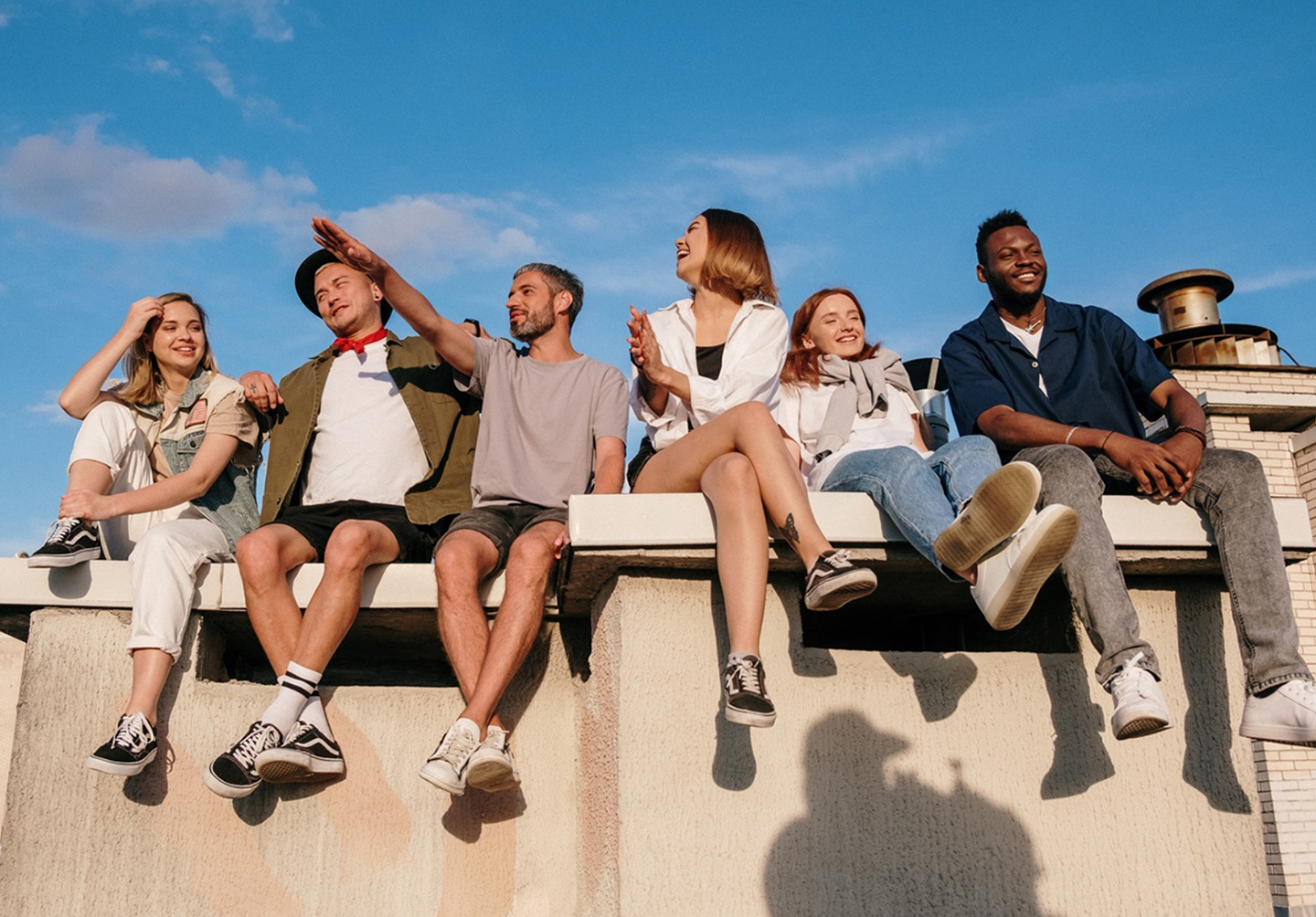 Group of diverse young adults